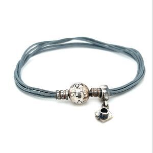 Pandora Leather Bracelet with Charm